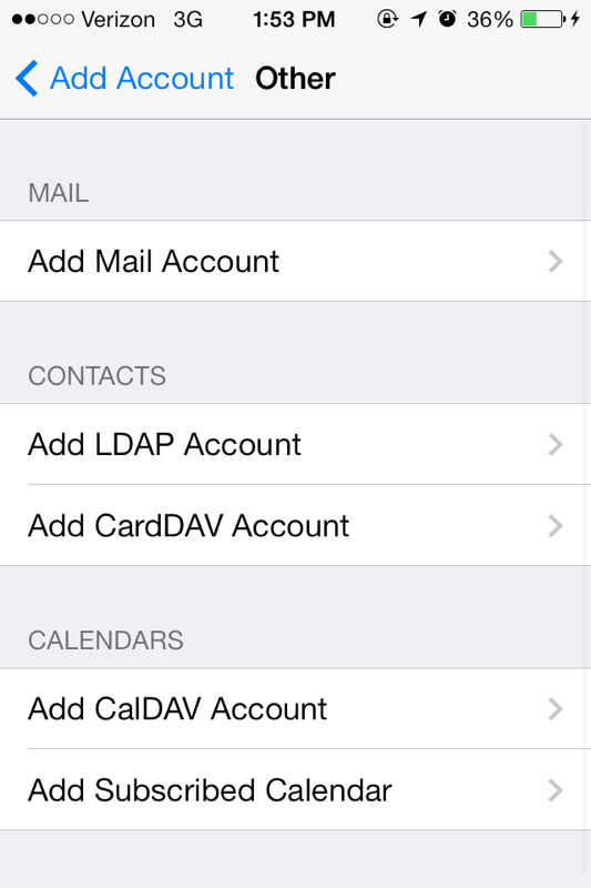 Select Add Mail Account