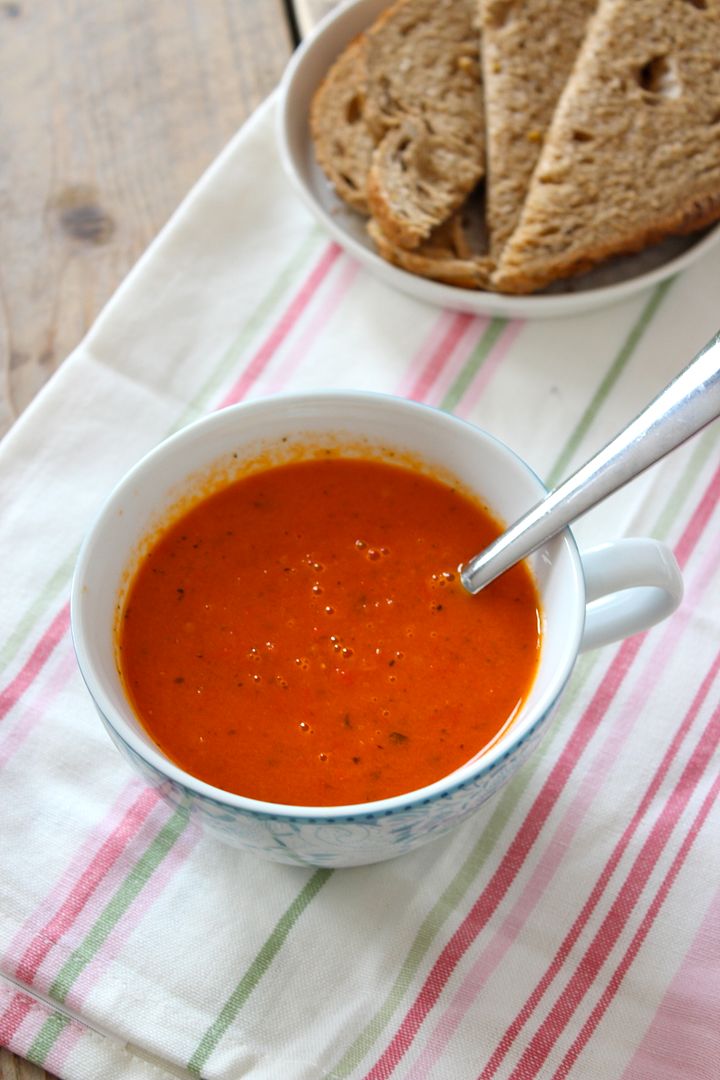 gezonde paprika-tomatensoep