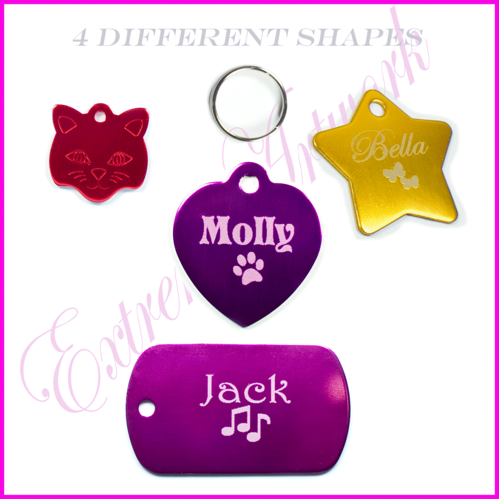 Personalised Custom Engraved Pet Tags for Dog Puppy Cat Free Engraving Cute Gift