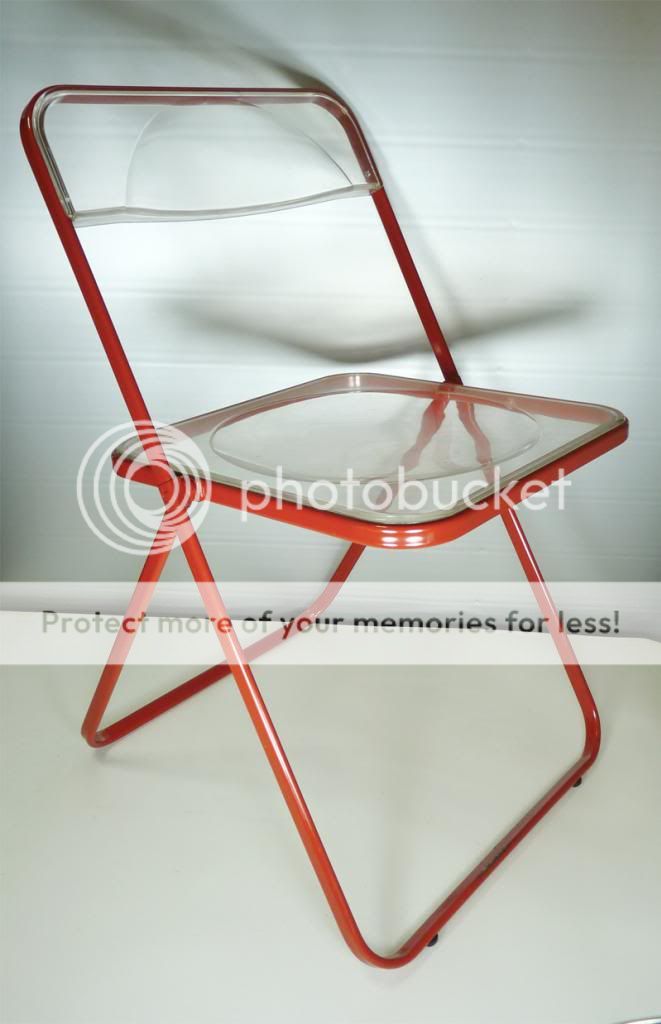 Original Vintage 70s Plia Chair Red Giancarlo Piretti Stua Mid Century Modernist