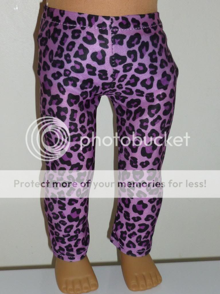 Leopard Leggings Animal Print Purple Fits 18" Girl Doll Clothes Cute