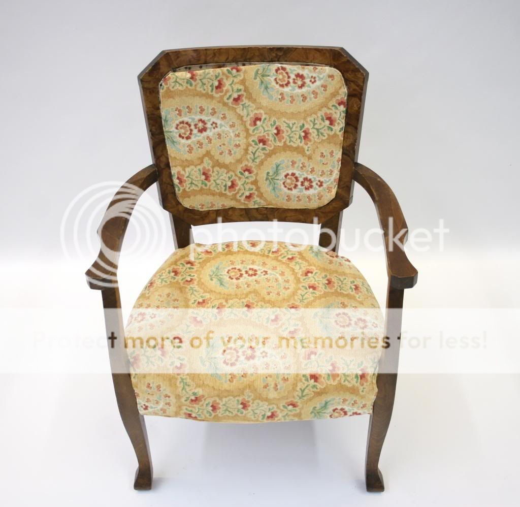 Art Deco Armchair Bedroom Chair Burr Walnut 1930s 1920s Easy Chair